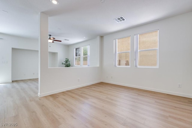5013 Diamond Ranch Ave, Las Vegas, NV 89131 - unfurnished room featuring light wood-type flooring, a ceiling fan, and recessed lighting