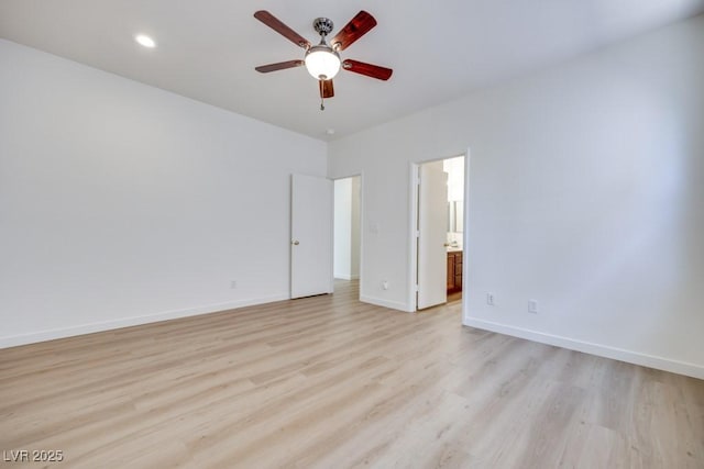 5013 Diamond Ranch Ave, Las Vegas, NV 89131 - empty room with a ceiling fan, light wood-type flooring, and recessed lighting