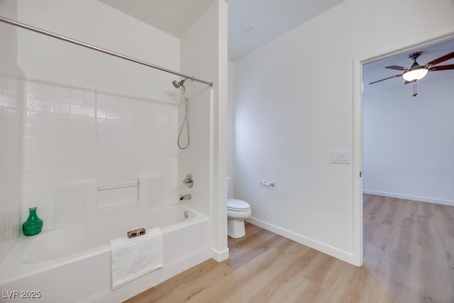 5013 Diamond Ranch Ave, Las Vegas, NV 89131 - bathroom with wood finished floors, shower / bathtub combination, and ceiling fan