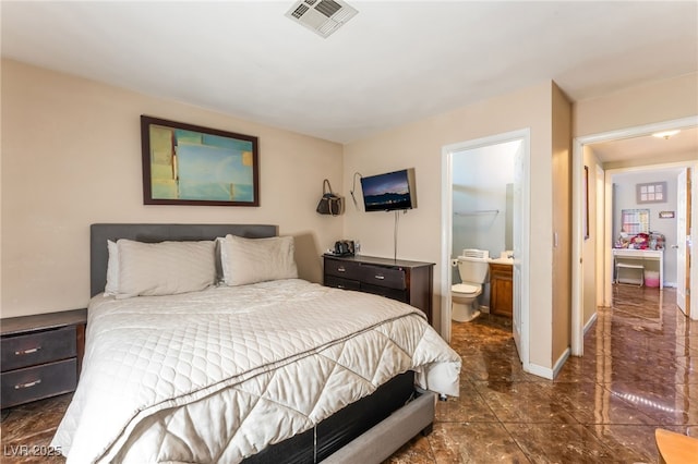 170 Palisade Ave, Las Vegas, NV 89110 - bedroom with dark marble finish flooring and ensuite bath