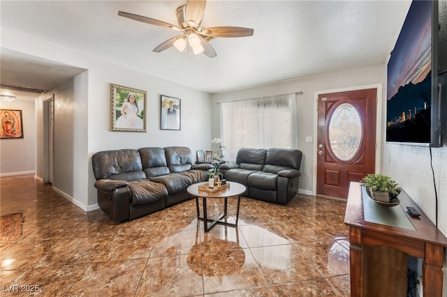 170 Palisade Ave, Las Vegas, NV 89110 - living room with plenty of natural light and ceiling fan