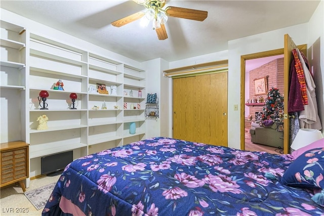 744 Milstead Ct, Las Vegas, NV 89110 - carpeted bedroom featuring a closet and a ceiling fan