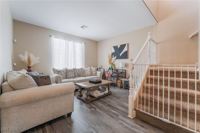 1014 Lone Pine River Ave, Henderson, NV 89002 - living room with wood finished floors and stairs