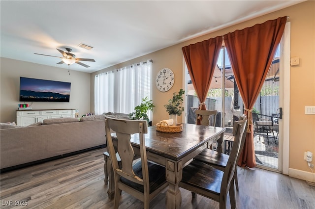 1014 Lone Pine River Ave, Henderson, NV 89002 - dining space with wood finished floors and ceiling fan