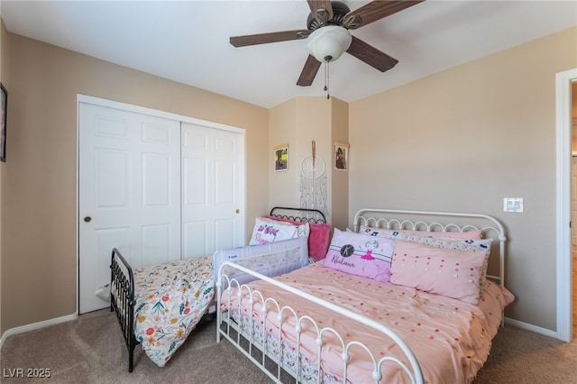 1014 Lone Pine River Ave, Henderson, NV 89002 - carpeted bedroom featuring a closet and a ceiling fan