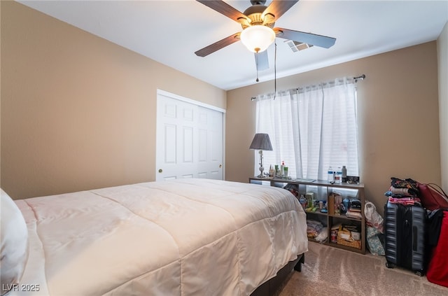 1014 Lone Pine River Ave, Henderson, NV 89002 - bedroom with carpet floors, ceiling fan, and a closet