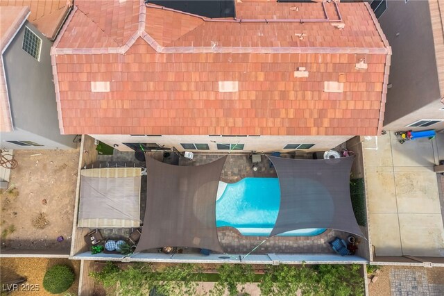 1014 Lone Pine River Ave, Henderson, NV 89002 - aerial view of a pool area