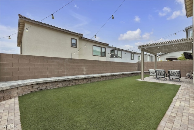 1309 Azure Jay Ave, North Las Vegas, NV 89084 - fenced backyard featuring a pergola and a patio