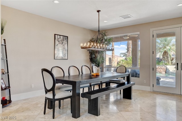 10960 Bethel Park Ct, Las Vegas, NV 89141 - dining space featuring recessed lighting and a chandelier