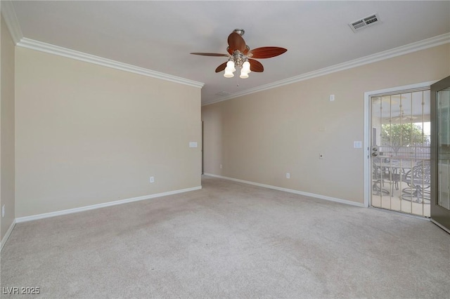 2559 Deora Way, Henderson, NV 89052 - carpeted spare room with crown molding and a ceiling fan