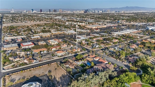 1971 Del Font Ct, Las Vegas, NV 89117 - aerial view of property and surrounding area with nearby urban area