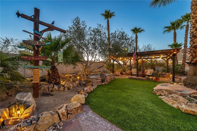 1971 Del Font Ct, Las Vegas, NV 89117 - fenced backyard featuring a pergola and a patio