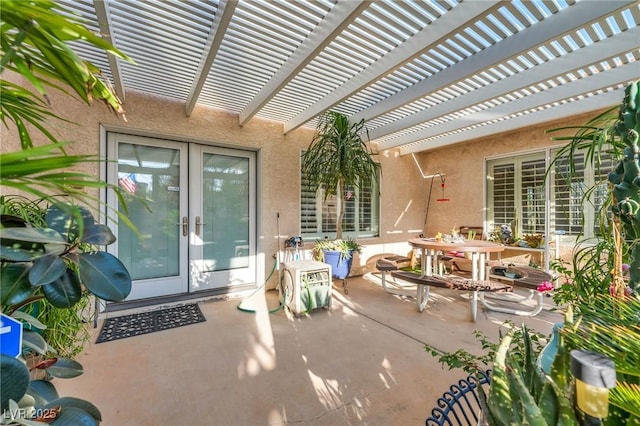 1971 Del Font Ct, Las Vegas, NV 89117 - view of patio with a pergola, outdoor dining area, and french doors
