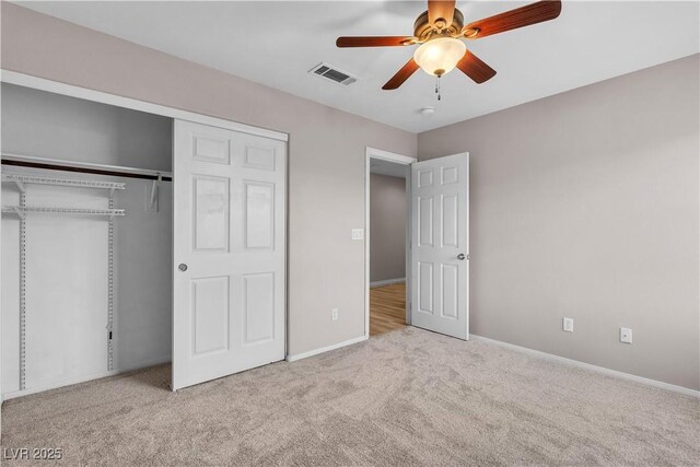 5001 Pounding Surf Ave, Las Vegas, NV 89131 - unfurnished bedroom with carpet floors, a closet, and a ceiling fan