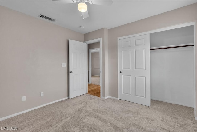 5001 Pounding Surf Ave, Las Vegas, NV 89131 - unfurnished bedroom featuring carpet flooring, a closet, and a ceiling fan