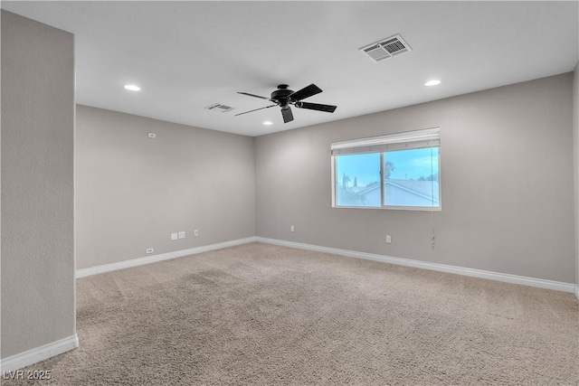 5001 Pounding Surf Ave, Las Vegas, NV 89131 - spare room with ceiling fan, carpet flooring, and recessed lighting