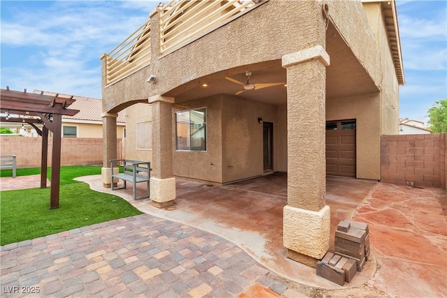 5001 Pounding Surf Ave, Las Vegas, NV 89131 - view of patio with a pergola and a ceiling fan