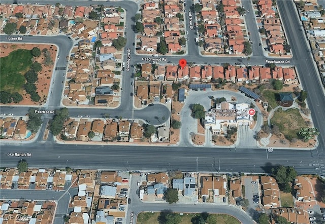 6437 Peachwood Rd, Las Vegas, NV 89108 - aerial view of property's location with nearby suburban area