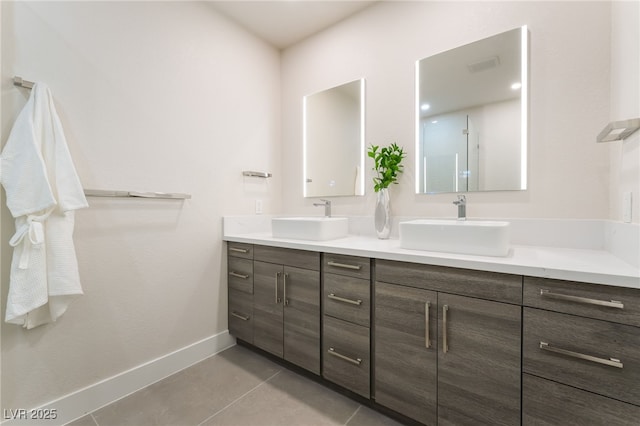 9332 Sienna Vista Dr, Las Vegas, NV 89117 - bathroom with double vanity and tile patterned floors