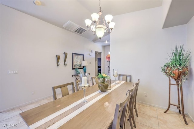 3032 Prairie Princess Ave, North Las Vegas, NV 89081 - dining room featuring a chandelier and light tile patterned floors