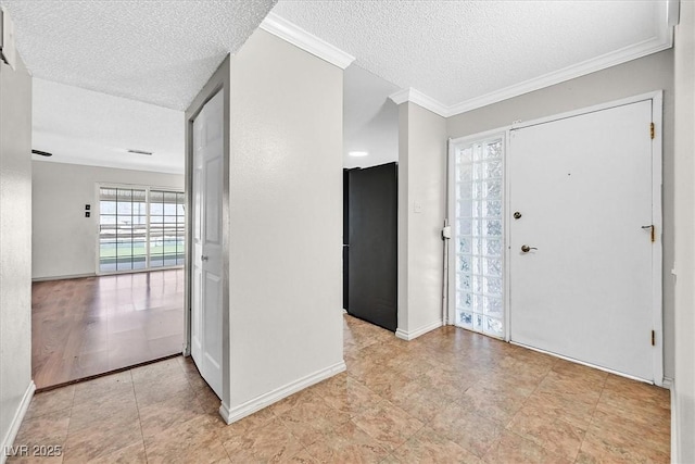 216 Lorenzi St, Las Vegas, NV 89107 - entryway with a textured ceiling, ornamental molding, and light tile patterned floors