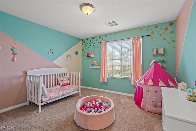 5309 Golden Melody Ln, North Las Vegas, NV 89081 - carpeted bedroom with baseboards and a crib