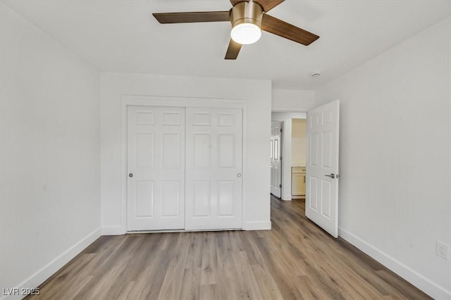 2820 Golf Links Dr, Las Vegas, NV 89134 - unfurnished bedroom with light wood-type flooring, a closet, and ceiling fan