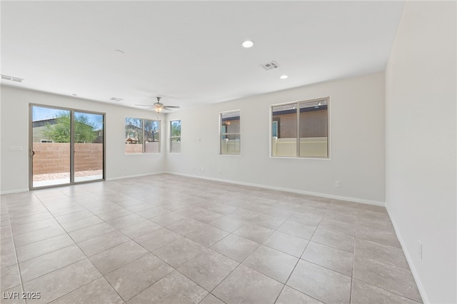 3912 Makushin Bay Ave, North Las Vegas, NV 89081 - unfurnished room with a ceiling fan, light tile patterned floors, and recessed lighting