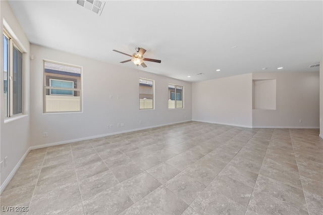 3912 Makushin Bay Ave, North Las Vegas, NV 89081 - spare room with a ceiling fan, plenty of natural light, and recessed lighting