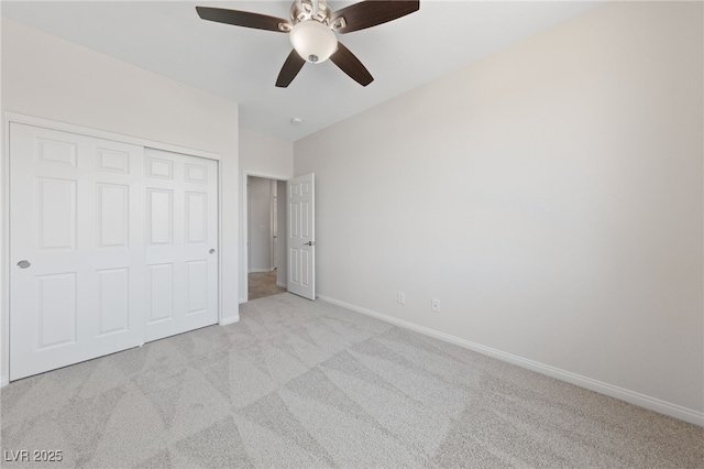 3912 Makushin Bay Ave, North Las Vegas, NV 89081 - unfurnished bedroom with carpet floors, a closet, and ceiling fan