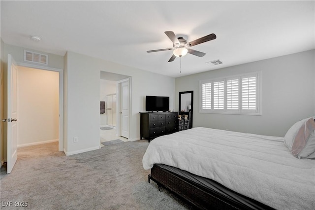 10722 Red Badge Ave, Las Vegas, NV 89166 - carpeted bedroom with ceiling fan and ensuite bathroom