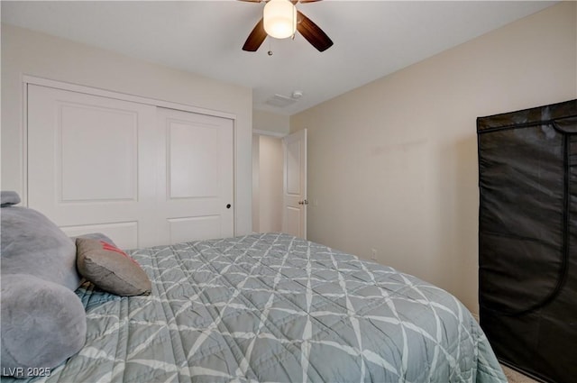 10722 Red Badge Ave, Las Vegas, NV 89166 - bedroom featuring a closet and ceiling fan