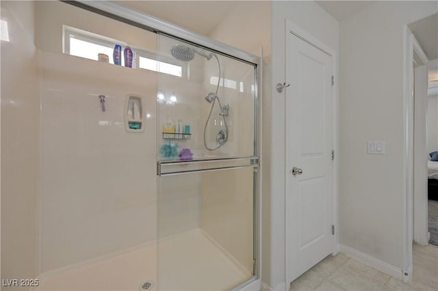 10722 Red Badge Ave, Las Vegas, NV 89166 - full bath featuring a stall shower and tile patterned flooring