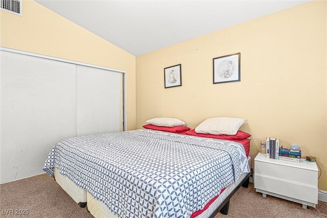 8611 Gabilan Ct, Las Vegas, NV 89123 - bedroom featuring carpet flooring, lofted ceiling, and a closet