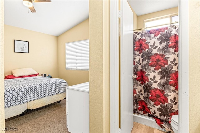 8611 Gabilan Ct, Las Vegas, NV 89123 - bedroom with vaulted ceiling and ceiling fan