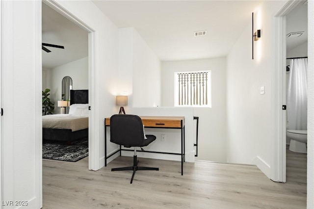 5505 Eagle Cove Ave, Las Vegas, NV 89130 - office featuring wood finished floors and ceiling fan