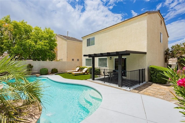 5505 Eagle Cove Ave, Las Vegas, NV 89130 - view of swimming pool with a patio area, a pergola, and a fenced backyard