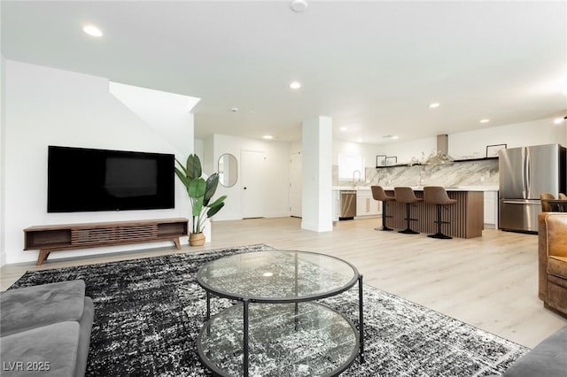 5505 Eagle Cove Ave, Las Vegas, NV 89130 - living room featuring recessed lighting and light wood finished floors