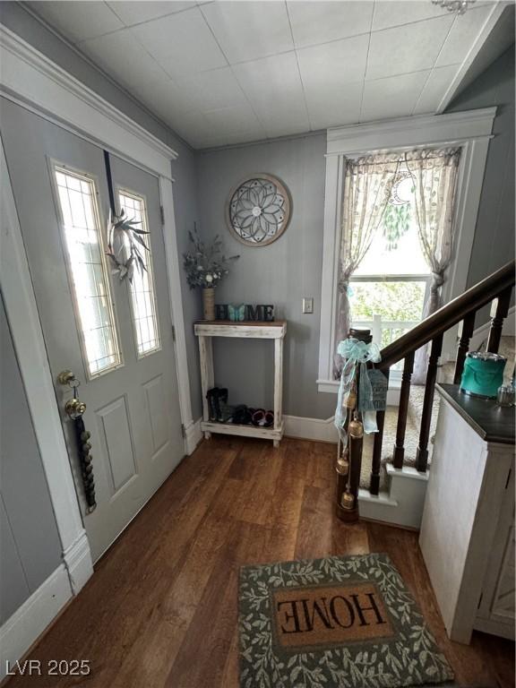 191 S Booker, Tonopah, NV 89049 - foyer featuring healthy amount of natural light, wood finished floors, and stairs