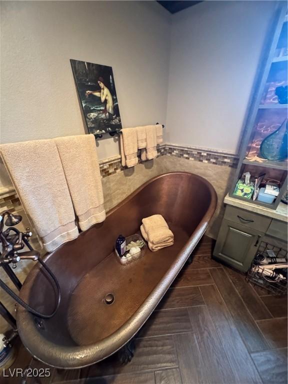 191 S Booker, Tonopah, NV 89049 - bathroom with wainscoting and tile walls