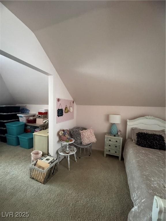 191 S Booker, Tonopah, NV 89049 - bedroom with carpet flooring and vaulted ceiling