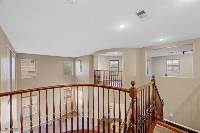 9413 Arcadia Woods Ct, Las Vegas, NV 89149 - hallway featuring an upstairs landing and recessed lighting