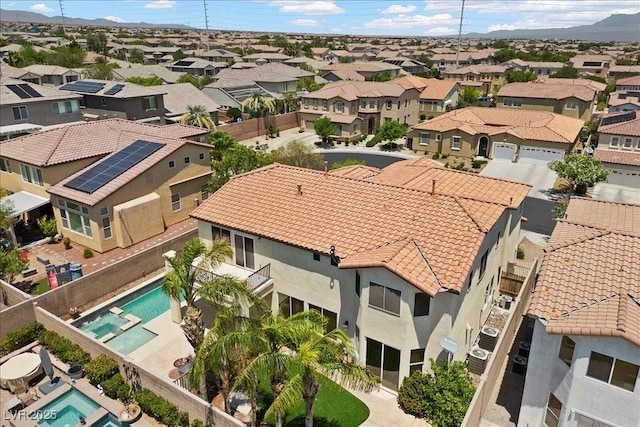 9413 Arcadia Woods Ct, Las Vegas, NV 89149 - aerial perspective of suburban area featuring a pool and mountains