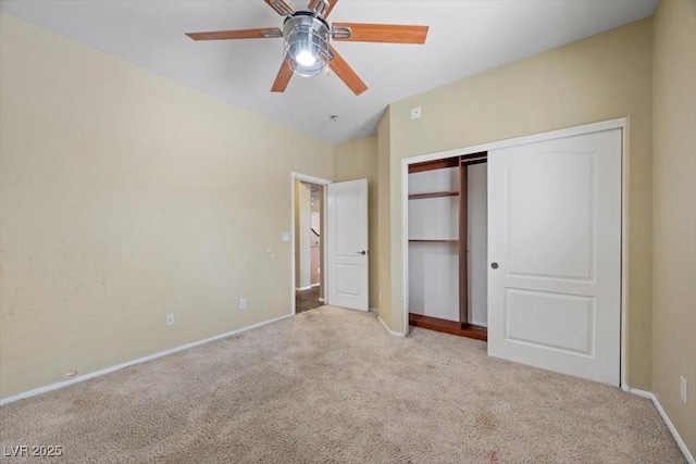 9413 Arcadia Woods Ct, Las Vegas, NV 89149 - unfurnished bedroom with carpet, lofted ceiling, a closet, and a ceiling fan