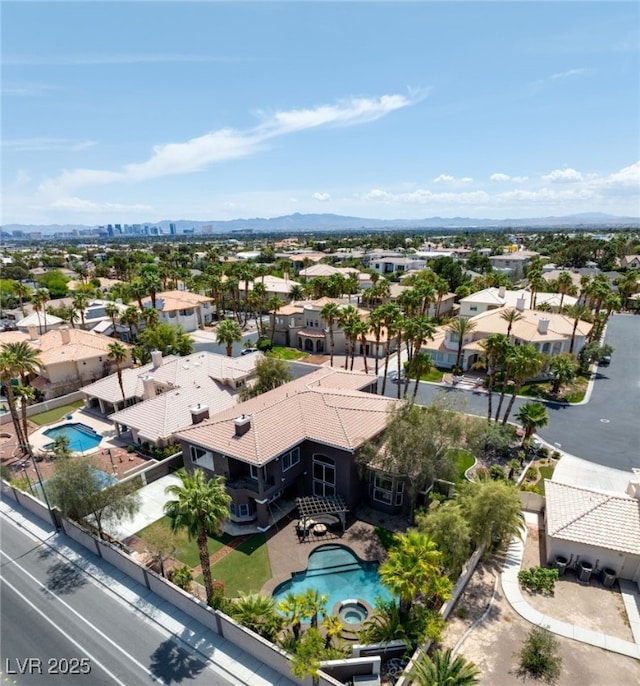 7520 Captains Harbor Dr, Las Vegas, NV 89117 - aerial perspective of suburban area featuring a pool area
