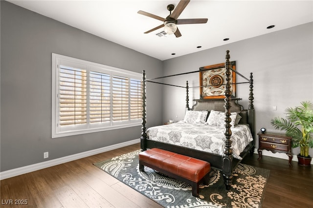 7520 Captains Harbor Dr, Las Vegas, NV 89117 - bedroom with wood finished floors and a ceiling fan