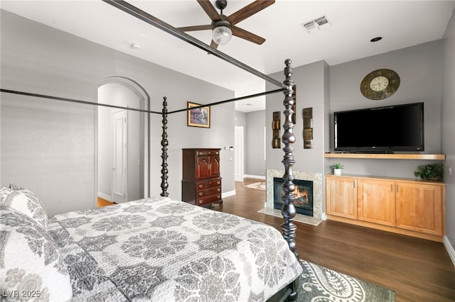 7520 Captains Harbor Dr, Las Vegas, NV 89117 - bedroom featuring dark wood-type flooring