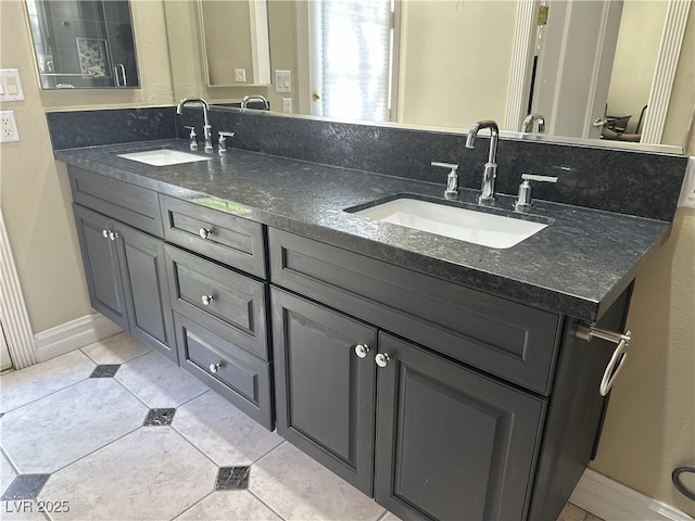 7520 Captains Harbor Dr, Las Vegas, NV 89117 - bathroom featuring double vanity and tile patterned floors