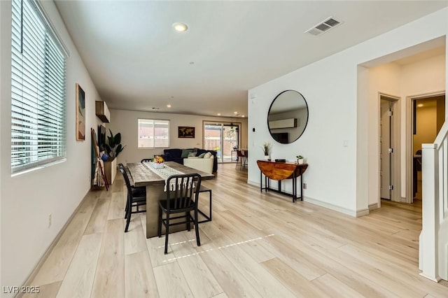 1289 Valencia Cliffs Ave, Henderson, NV 89012 - dining area with light wood-style flooring and recessed lighting