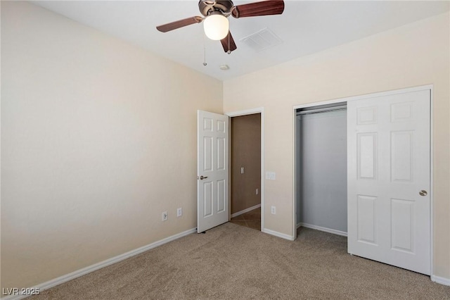 4117 Gliding Gulls Ave, North Las Vegas, NV 89084 - unfurnished bedroom featuring carpet floors, a closet, and ceiling fan